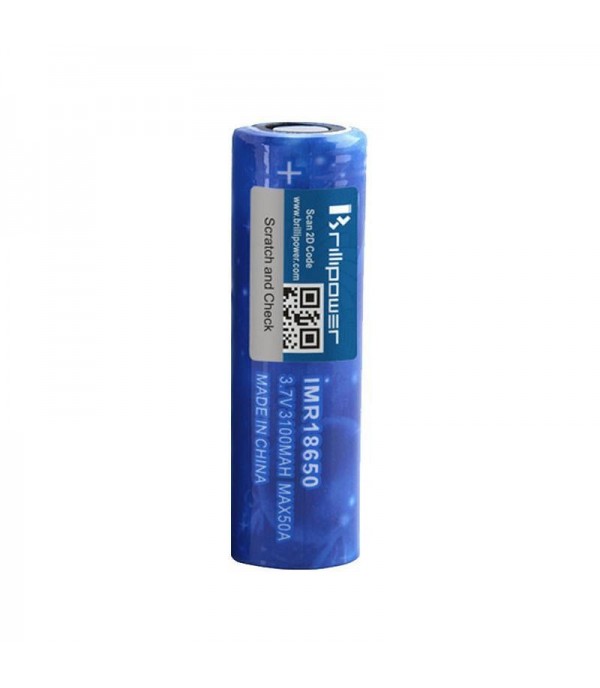 Brillipower 18650 50A 3100mAh High Drain Battery (Blue Brillipower)