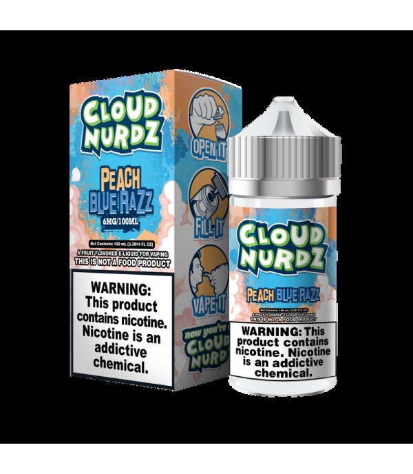 Cloud Nurdz Peach Blue Razz 100ml Vape Juice