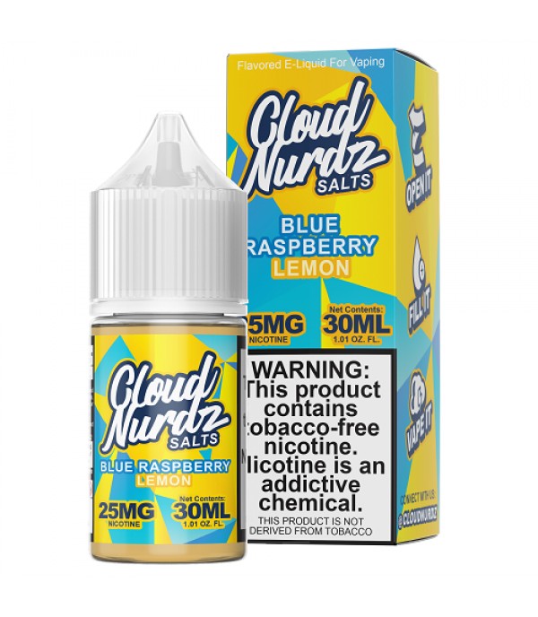 Cloud Nurdz Synthetic Nicotine Blue Raspberry Lemon 30ml Nic Salt Vape Juice