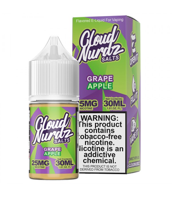 Cloud Nurdz Synthetic Nicotine Grape Apple 30ml Nic Salt Vape Juice