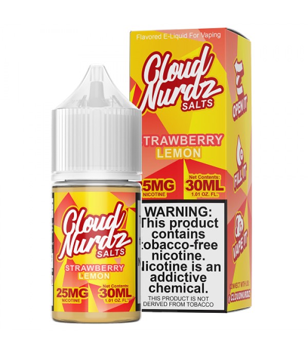 Cloud Nurdz Synthetic Nicotine Strawberry Lemon 30ml Nic Salt Vape Juice